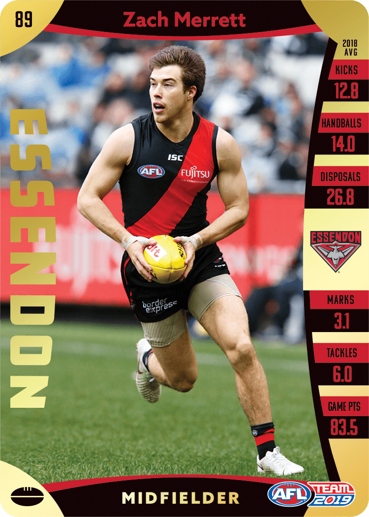 Zach Merrett, Gold, 2019 Teamcoach AFL