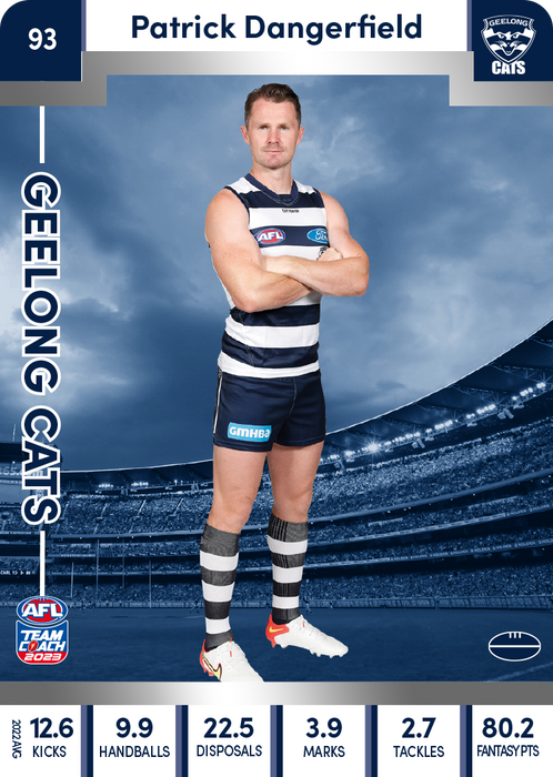 Patrick Dangerfield, 93, Silver Parallel, 2023 Teamcoach AFL