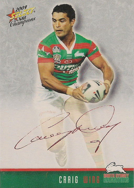 Craig Wing, Red Foil Signature, 2009 Select NRL Champions