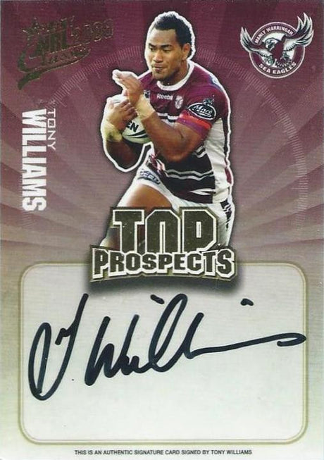 Tony Williams, Top Prospects Signature, 2009 Select NRL Classic