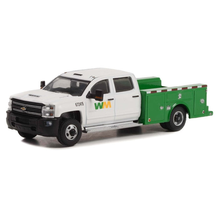 2018 Chevrolet Siverado 3500HD Dually Waste Management, Dually Drivers S10, 1:64 Diecast Vehicle
