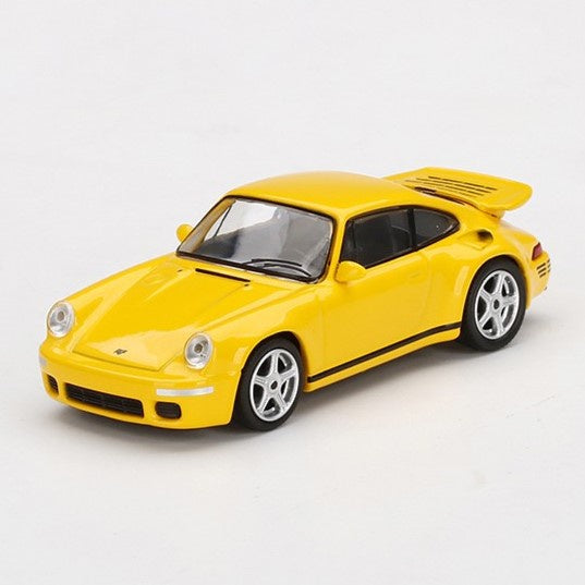 Mini GT, RUF CTR Anniversary Blossom Yellow, 1:64 Scale Diecast Model Car