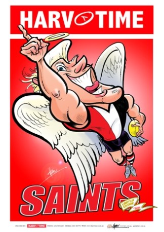 St Kilda Saints, Mascot Harv Time Poster