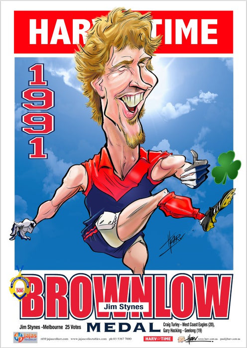 Jim Stynes, 1991 Brownlow  Harv Time Poster