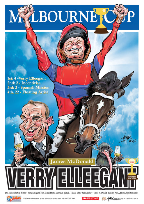 Verry Elleegant, 2021 Melbourne Cup, Harv Time Poster