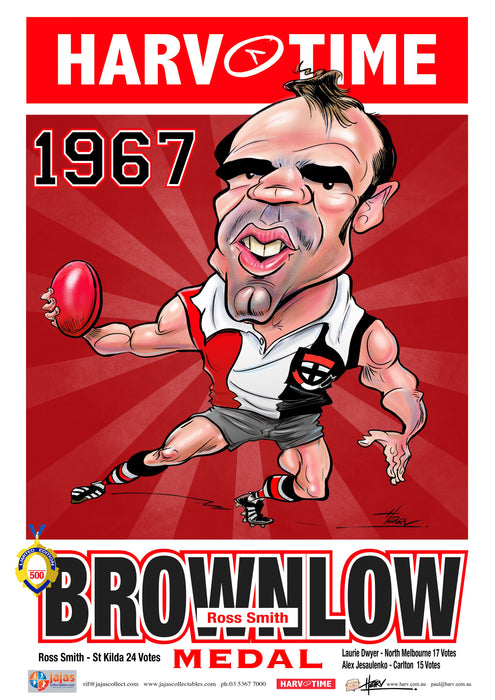 Ross Smith, 1967 Brownlow Harv Time Poster