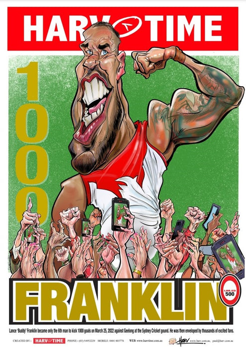Lance Franklin, 1000 Goals, Harv Time Poster
