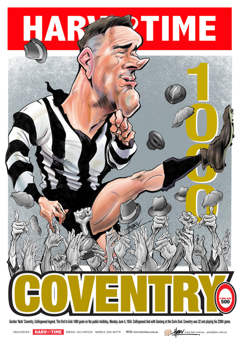 Gordon Coventry, 1000 Goals, Harv Time Poster