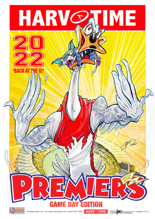 Sydney Swans 2022 AFL Premiers GAME DAY Harv Time Poster
