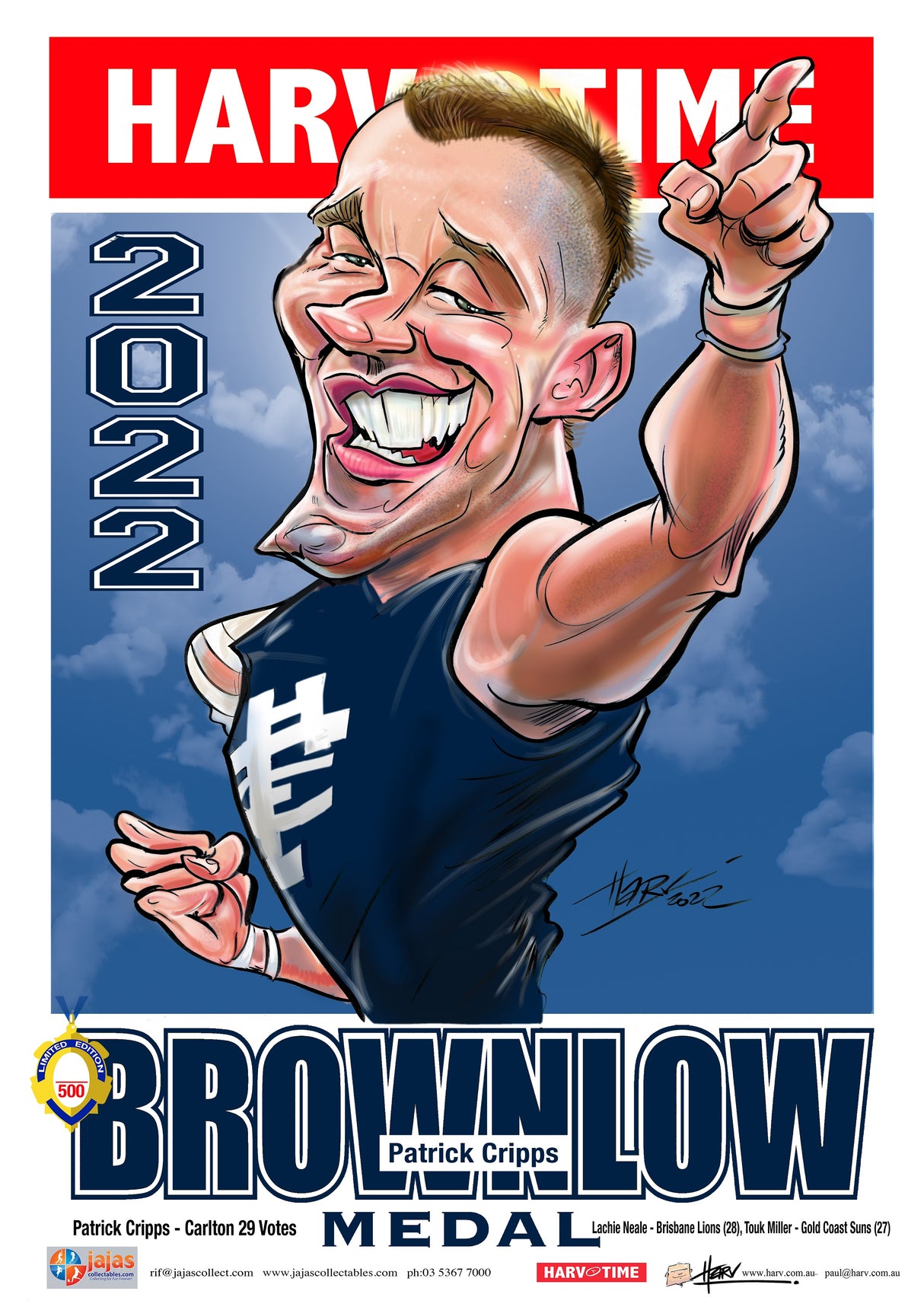 Patrick Cripps, 2022 Brownlow Medal, Harv Time Poster