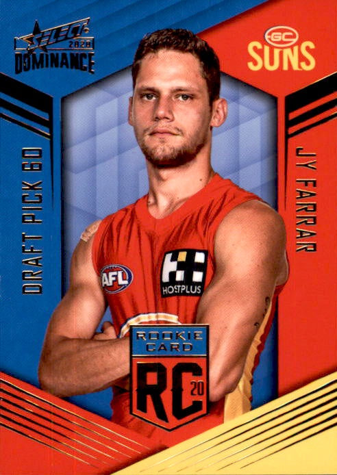 Jy Farrar, RC Rookie Card, 2020 Select Dominance AFL
