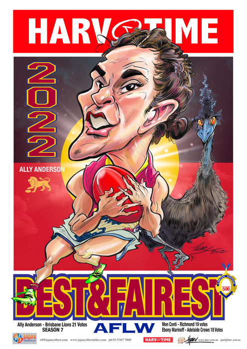 Ally Anderson, 2022 AFLW Best & Fairest, Harv Time Poster