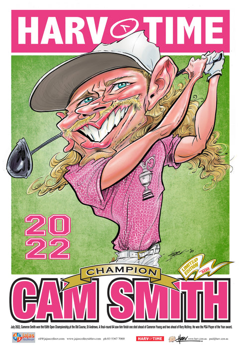 Cam Smith, Golfing Champion, Harv Time Poster