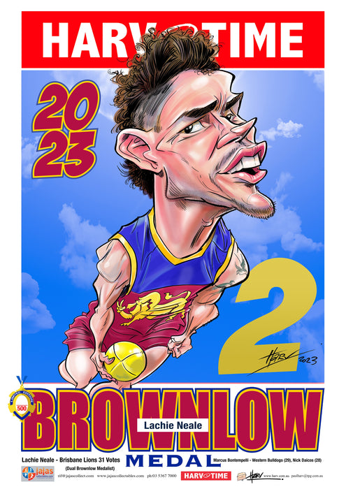 Lachie Neale, 2023 Brownlow, Harv Time Poster