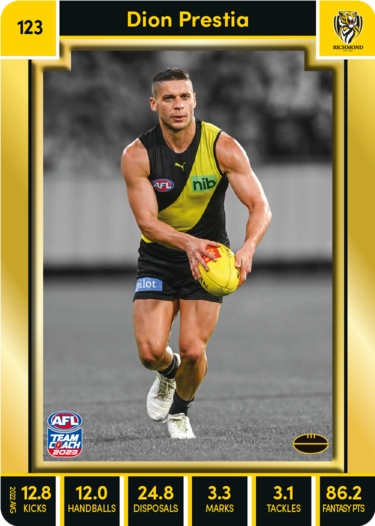 Dion Prestia, 123, Gold Parallel, 2023 Teamcoach AFL