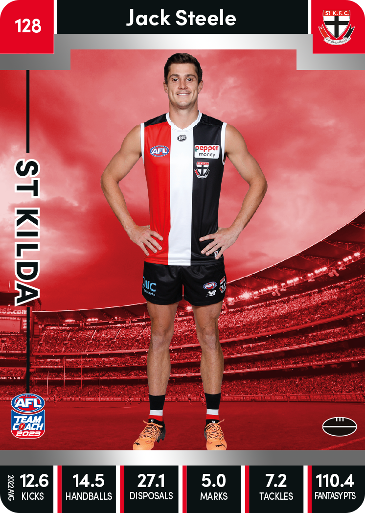 Jack Steele, 128, Silver Parallel, 2023 Teamcoach AFL