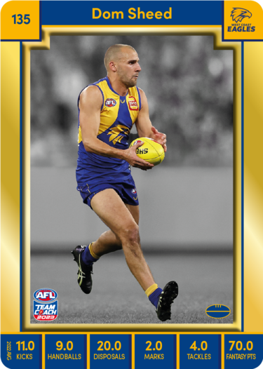 Dom Sheed, 135, Gold Parallel, 2023 Teamcoach AFL