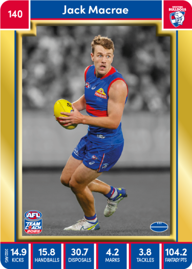 Jack Macrae, 140, Gold Parallel, 2023 Teamcoach AFL