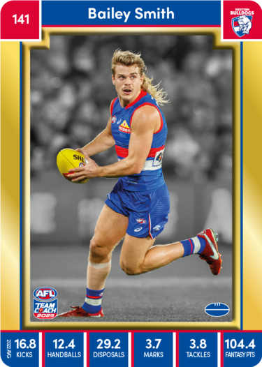 Bailey Smith, 141, Gold Parallel, 2023 Teamcoach AFL