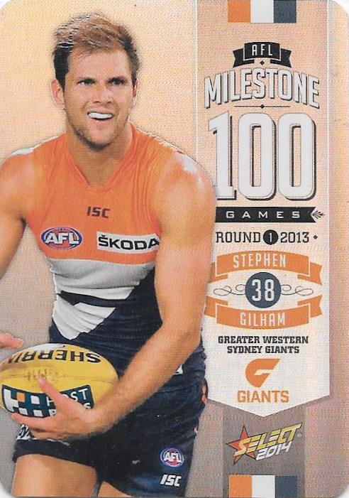 Stephen Gilham, 100 Game Milestone, 2014 Select AFL Champions