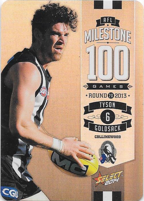 Tyson Goldsack, 100 Game Milestone, 2014 Select AFL Champions
