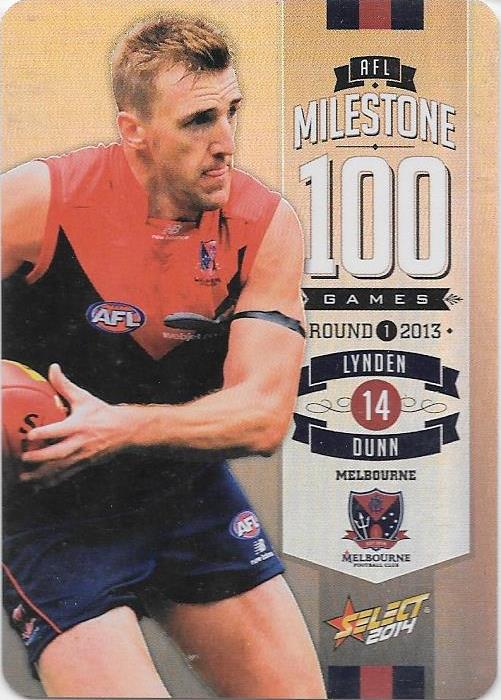 Lynden Dunn, 100 Game Milestone, 2014 Select AFL Champions