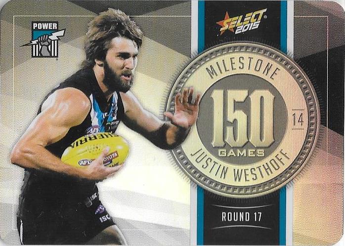 Justin Westhoff, 150 Games Milestone, 2015 Select AFL Champions