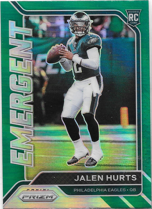 Jalen Hurts, Green Emergent, 2020 Panini Prizm Football NFL