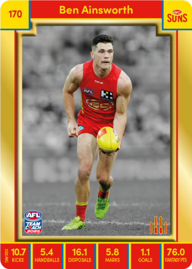 Ben Ainsworth, 170, Gold Parallel, 2023 Teamcoach AFL