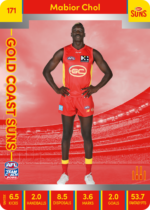 Mabior Chol, 171, Silver Parallel, 2023 Teamcoach AFL
