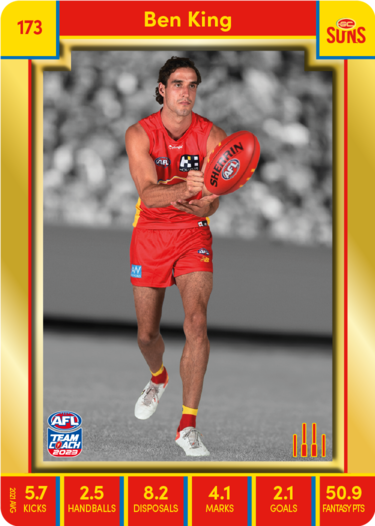 Ben King, 173, Gold Parallel, 2023 Teamcoach AFL
