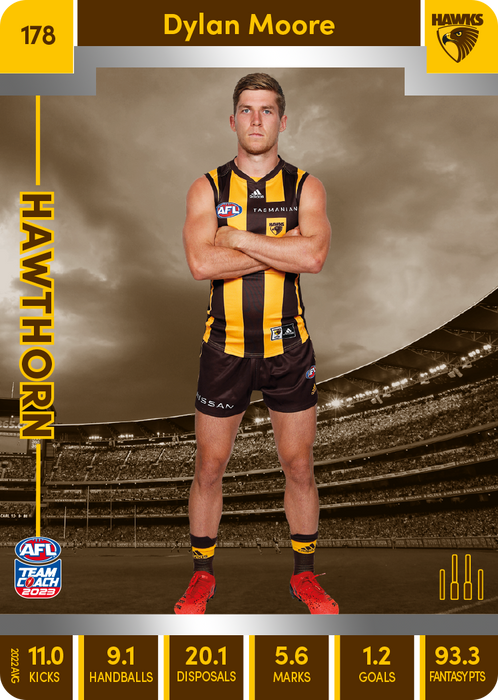 Dylan Moore, 178, Silver Parallel, 2023 Teamcoach AFL