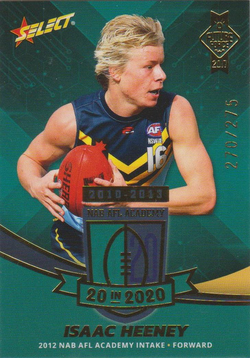 Isaac Heeney, 20 in 2020, 2017 Select AFL Future Force