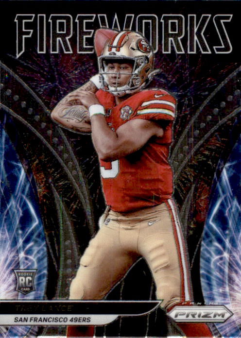 Trey Lance, RC, Fireworks, 2021 Panini Prizm Football NFL