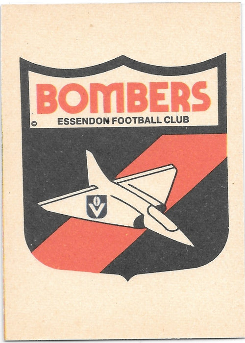 1987 Scanlens VFL Essendon Bombers Checklist