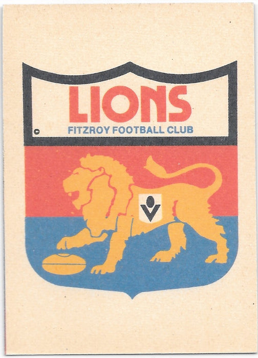 1987 Scanlens VFL Fitzroy Lions Checklist