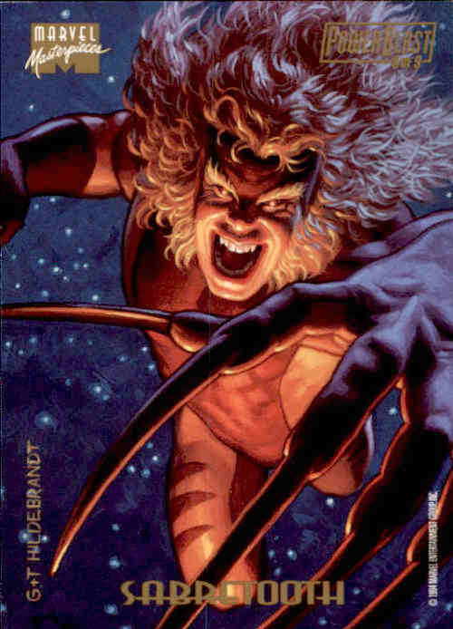 Sabretooth, Power Blast, 1994 Marvel Masterpieces