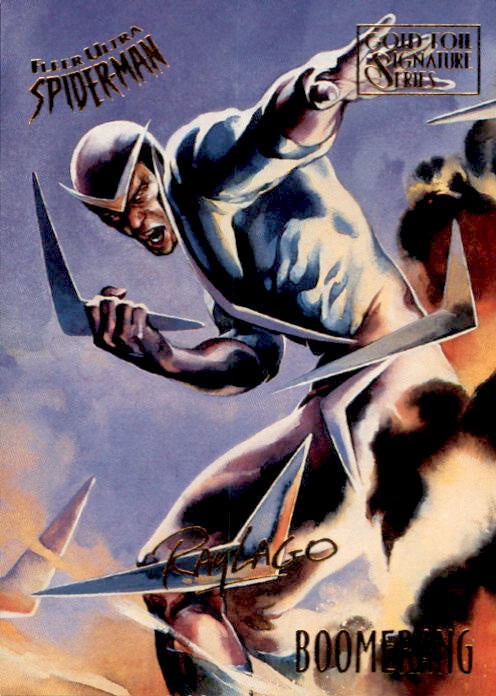 Boomerang, #8, Gold Foil Signature Parallel, 1995 Fleer Ultra Spider-Man