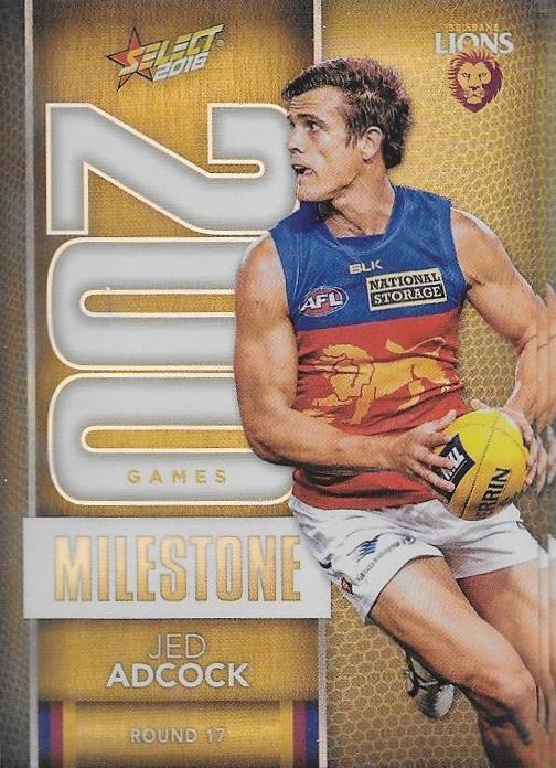 Jed Adcock, 200 Games Milestone, 2016 Select AFL Footy Stars