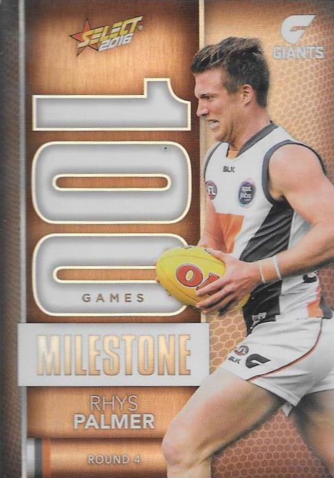 Rhys Palmer, 100 Games Milestone, 2016 Select AFL Footy Stars
