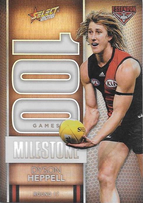Dyson Heppell, 100 Games Milestone, 2016 Select AFL Footy Stars