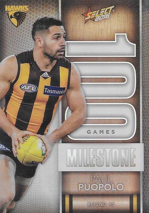 Paul Puopolo, 100 Games Milestone, 2016 Select AFL Footy Stars