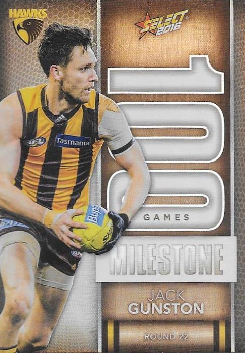 Jack Gunston, 100 Games Milestone, 2016 Select AFL Footy Stars