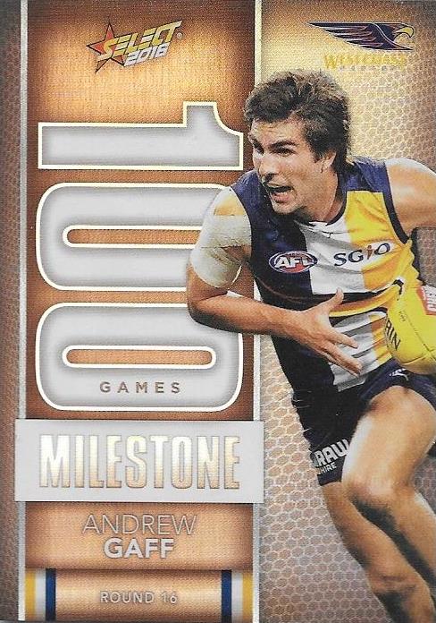 Andrew Gaff, 100 Games Milestone, 2016 Select AFL Footy Stars