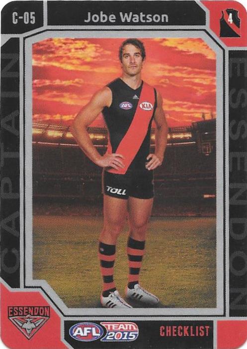 Jobe Watson, Captain Checklist, 2015 Teamcoach AFL