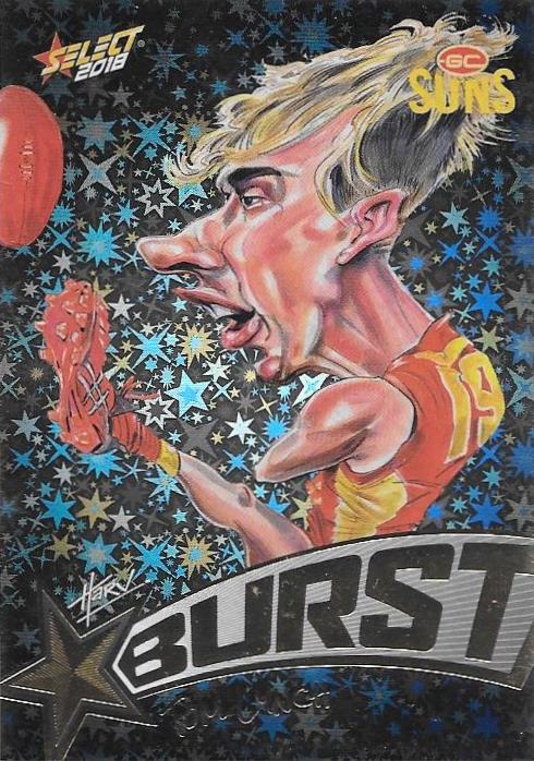 Tom Lynch, Starburst Black Caricatures, 2018 Select AFL Footy Stars