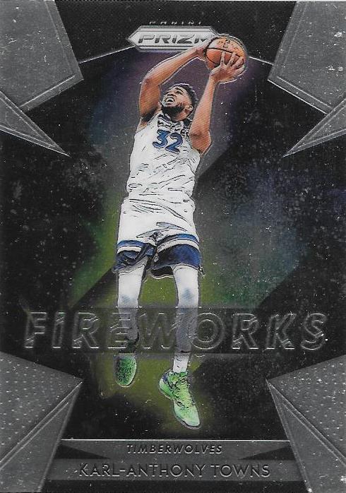 Karl-Anthony Towns, Fireworks, 2018-19 Panini Prizm Basketball NBA