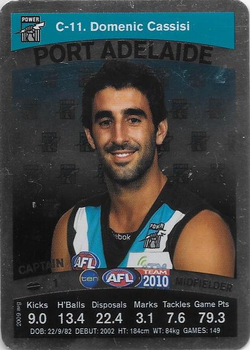 Domenic Cassisi, Silver Captain card, 2010 Teamcoach AFL