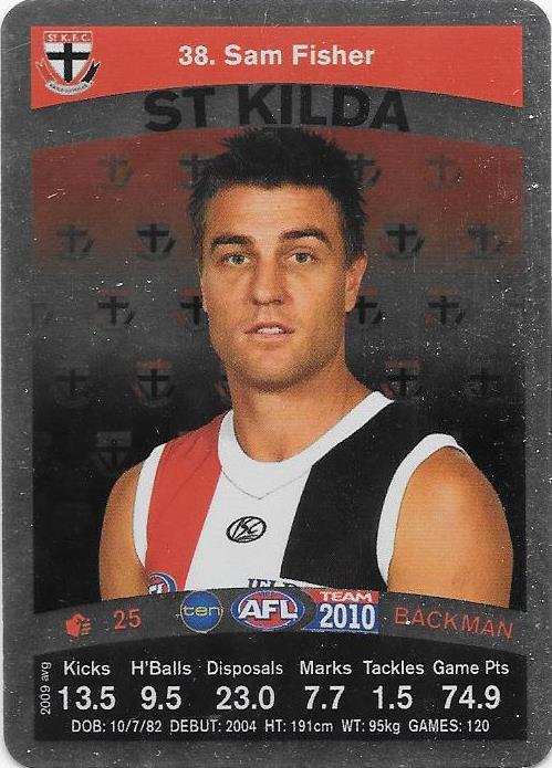 Sam Fisher, Silver card, 2010 Teamcoach AFL