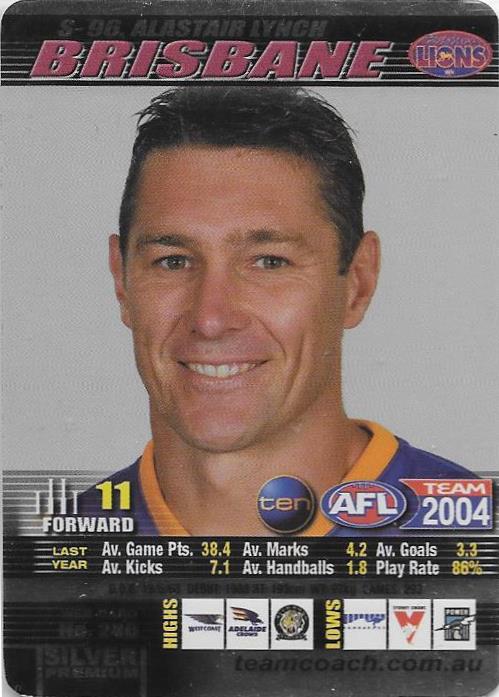 Alastair Lynch, Silver card, 2004 Teamcoach AFL